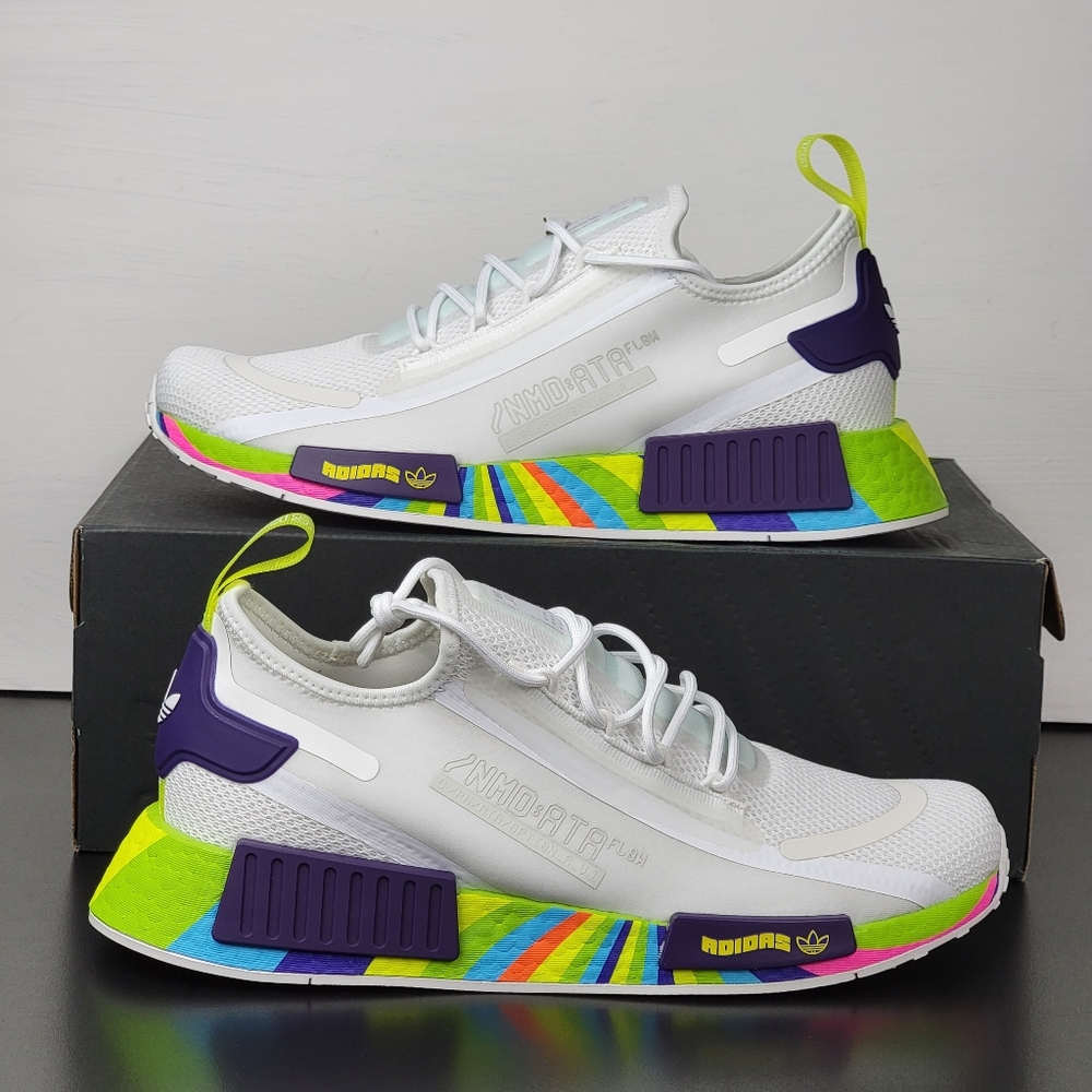 Adidas NMD R1 Spectoo Boost White Multicolor Men's Running Shoes